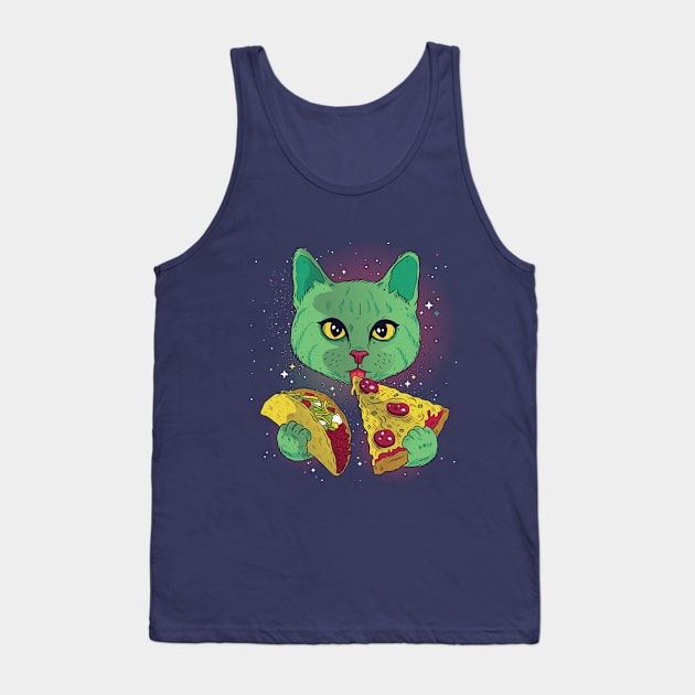 Cosmic Cat Tank Top by LR_Collections